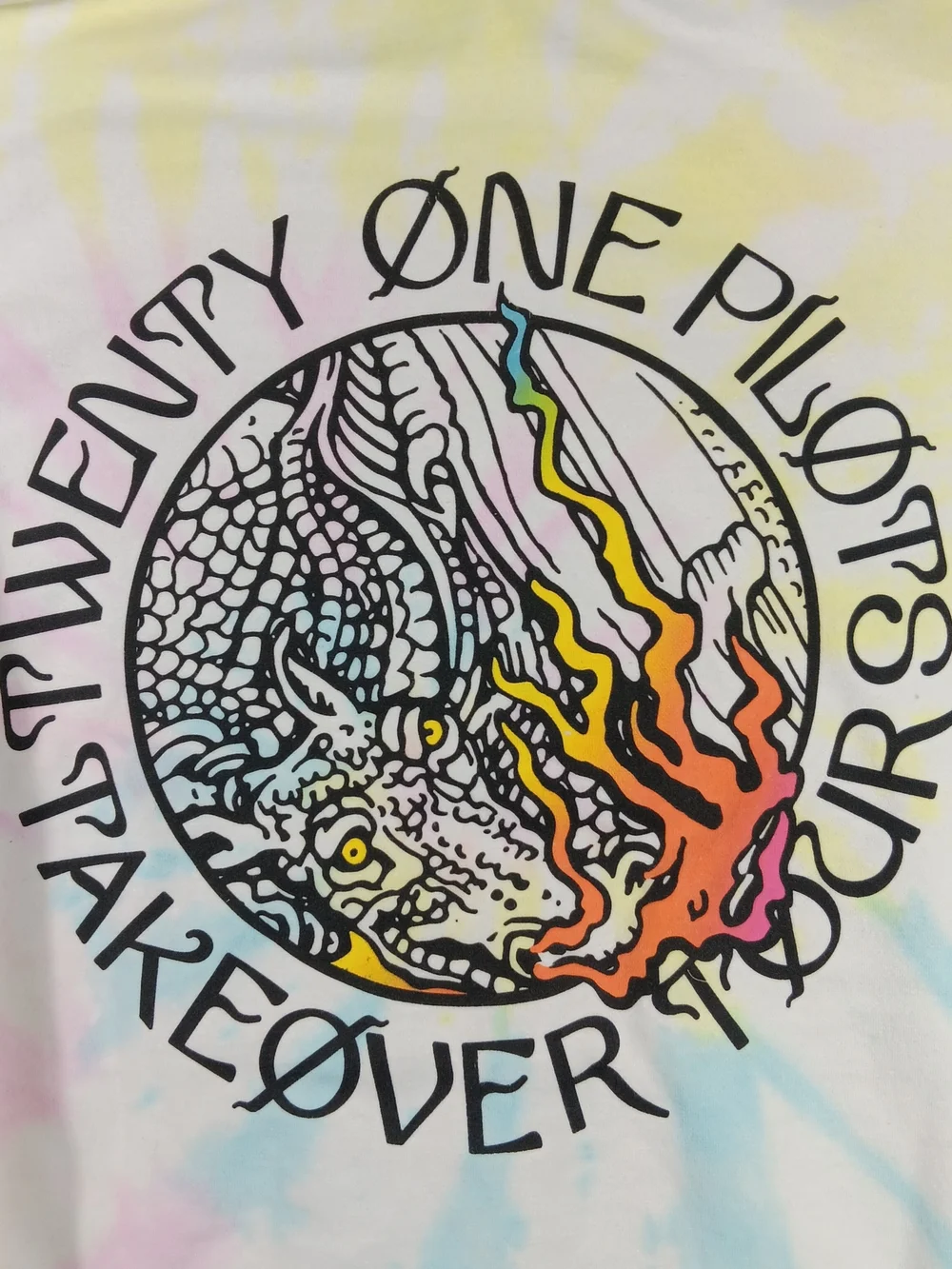 Twenty One Pilots Hoodie Adult Large Takeover Tour Tie Dye Dragon Graphic - Picture 5 of 13